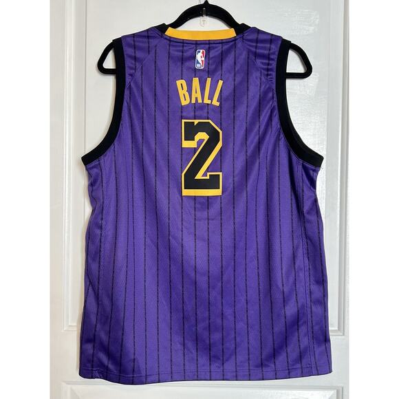 Lonzo Ball Los Angeles Lakers City Edition Nike Swingman Jersey Youth XL Purple - Picture 3 of 8